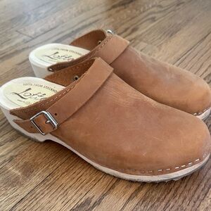 Lotta From Stockholm Tan Leather Clogs